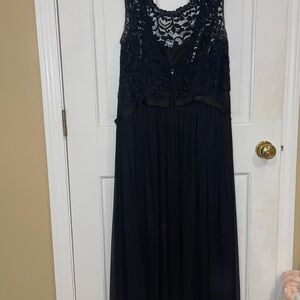 Black lace David bridal dress